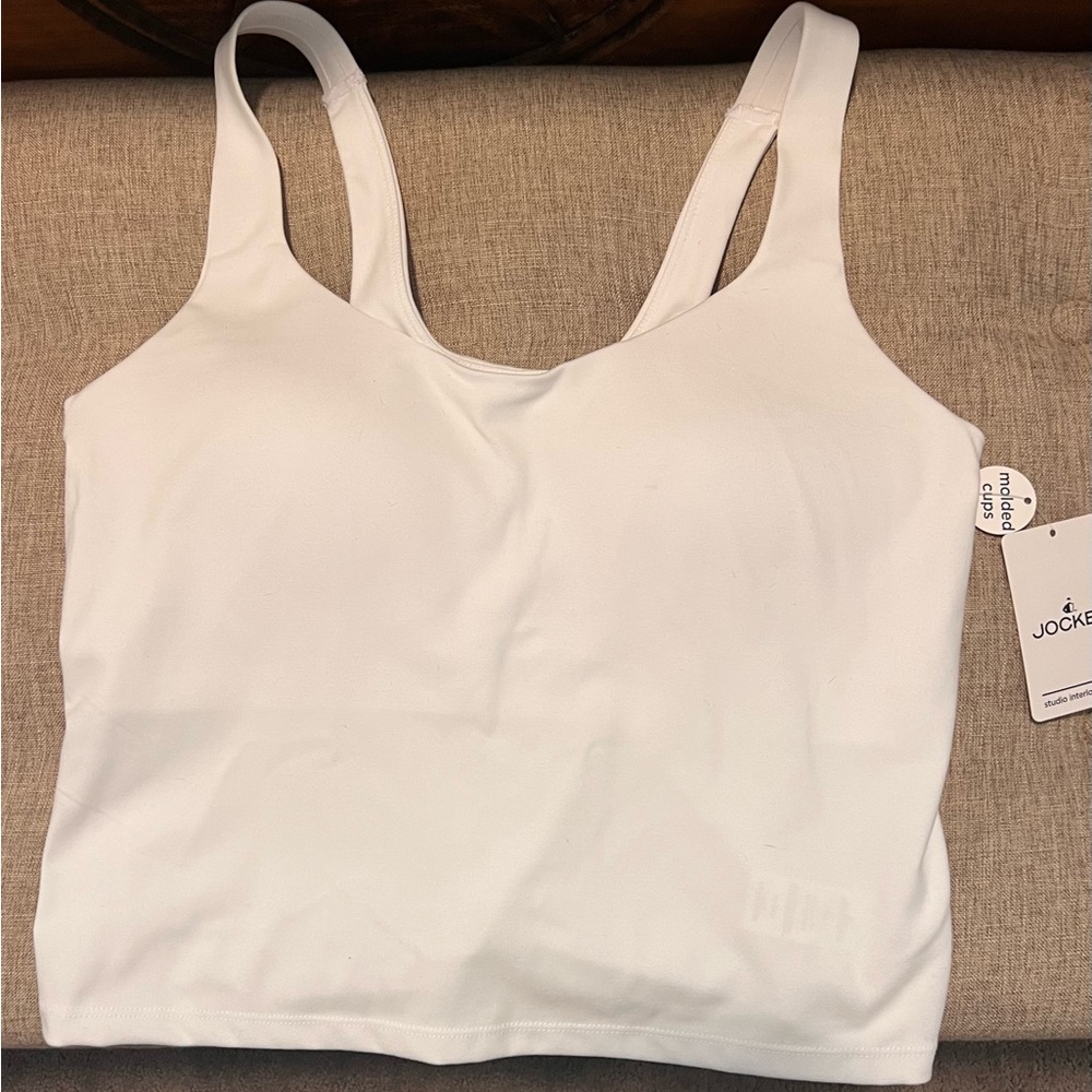 Jockey Classic White Crop Top Sports Tank